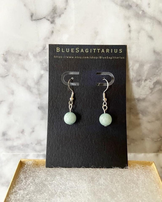 Aquamarine quartz drop earrings