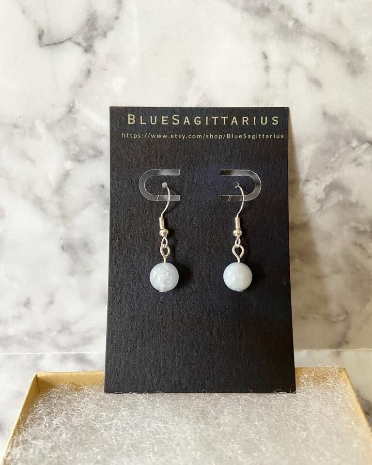 Light blue aquamarine quartz drop earrings